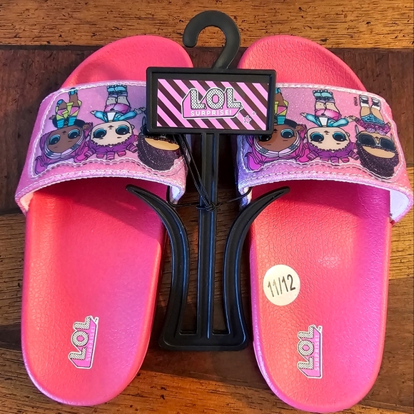 NWT-L.O.L Surprise!-Girl's-Slides-Size 11/12-Pink - Picture 2 of 4